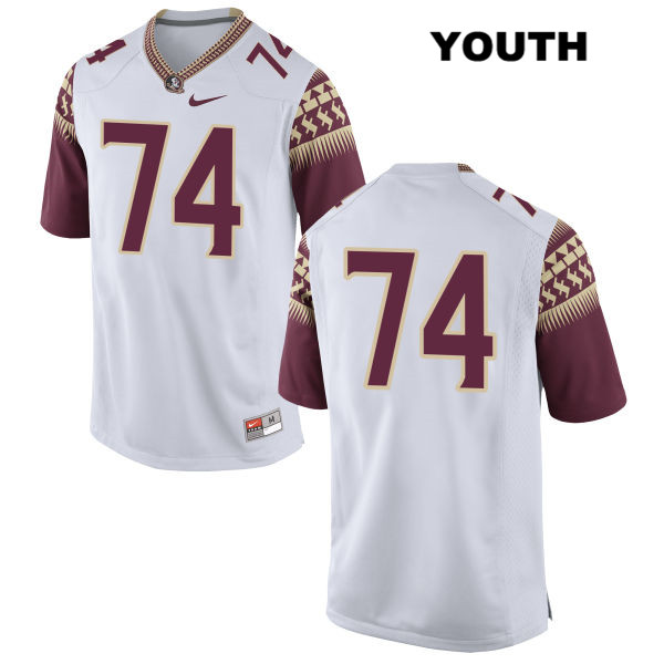Youth NCAA Nike Florida State Seminoles #74 Derrick Kelly II College No Name White Stitched Authentic Football Jersey KAI0569QI